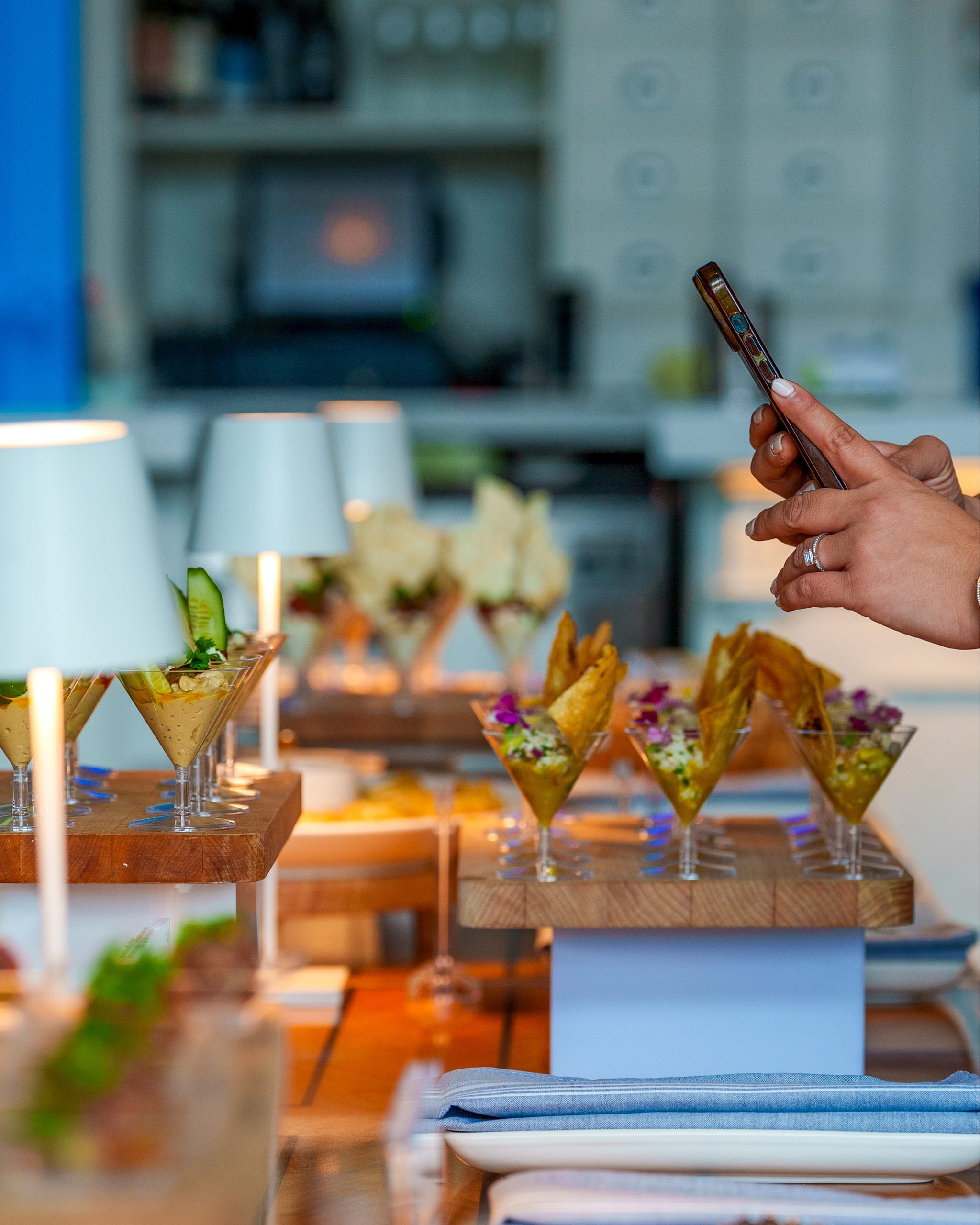 Passed appetizers at a Saltwater event
